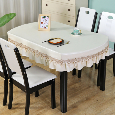 欧式pvc防水防油椭圆形餐桌皮罩