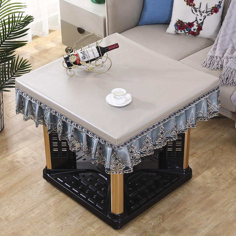 欧式茶几桌布感餐桌布防水防油长方形客厅家用皮桌垫正方形皮桌套