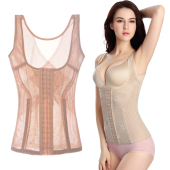 排扣塑身背心收腹上衣女夏季 产后束腰美体塑形塑身紧身内衣 薄款