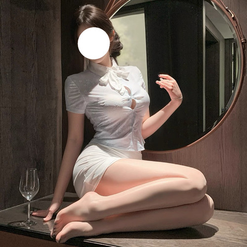 SLOWBURN 韩风透肤纯欲空姐秘书套装性感包臀裙御姐OL衬衫制服