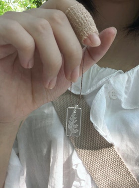 乌蕨天然植物玻璃标本项链