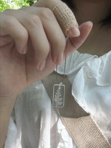 乌蕨天然植物玻璃标本项链