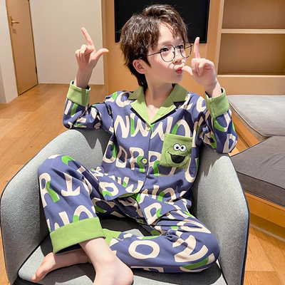 儿童棉感睡衣小男孩2025新款套装