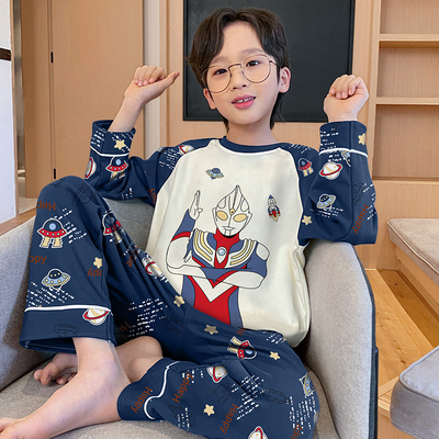 奥特曼春秋季男童睡衣棉感中大童