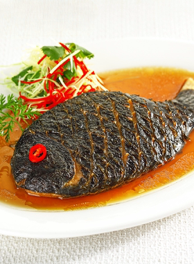 【齐善素年年鱼270g 冷冻】齐善素食素鱼佛家纯素素斋菜清蒸美味