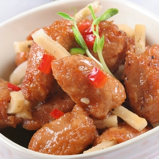 齐善素食佛家纯素素肉人造肉炒菜煮汤 冷冻 新滋味素排骨200g