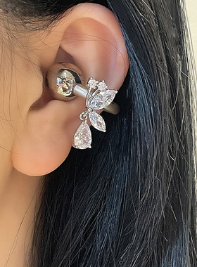 蝴蝶耳饰适用于华为Freeclip1/2代耳机钻扣耳夹式配饰品小众原创