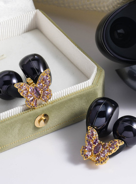 适用于华为Freeclip2二代满钻蝴蝶耳机钻扣耳夹扣配饰品高级耳挂