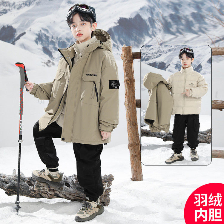 男童羽绒服冬季2025新款冲锋衣