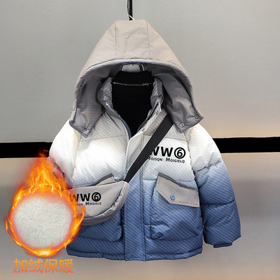 男童加绒加厚棉衣冬装2024