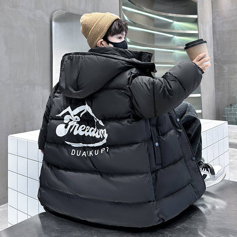 男童羽绒棉服冬季加厚2025新款中大童长款过膝棉袄儿童棉衣外套潮