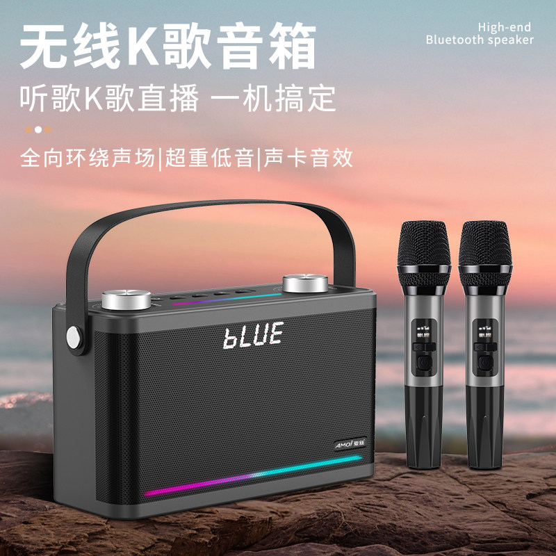 夏新直播K歌蓝牙音响家庭KTV广场舞户外露营路演便携手提声卡音箱