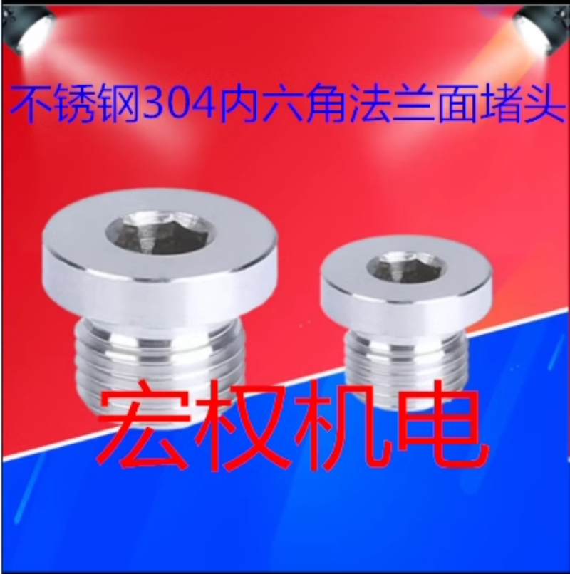 304不锈钢内六角带边法兰面堵
