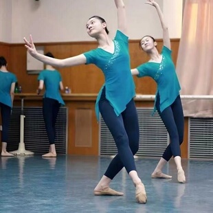 北舞上戏同款古典舞练功服艺考服装短袖女上衣身韵纱衣舞蹈集训服