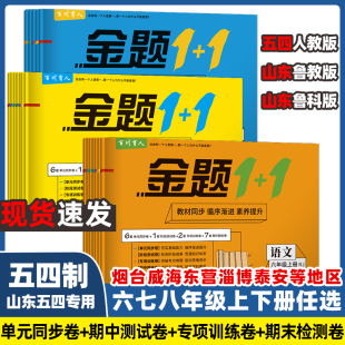 专项期中期末测试练习册题复习试卷 五四六七八年级上下册同步试卷匹配新课本语数英生地历科目任选教材同步单元 山东五四制专用