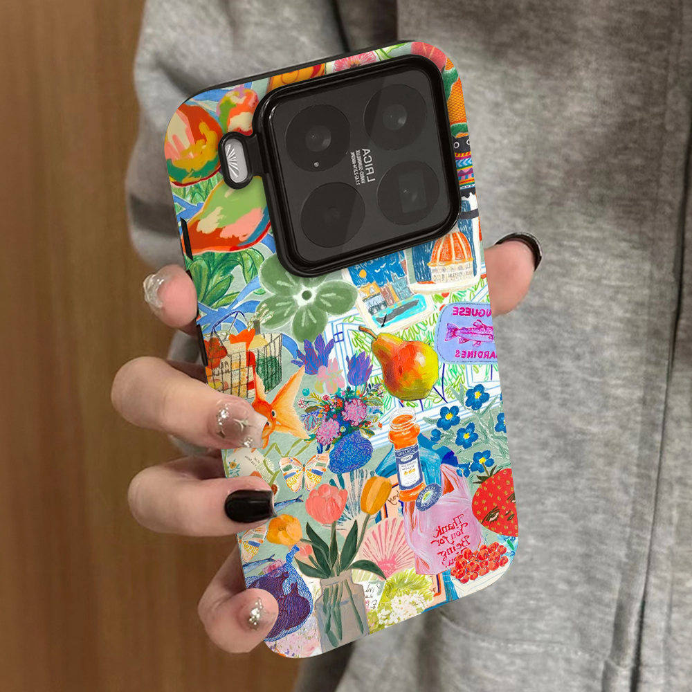 艺术涂鸦适用小米15手机壳14ultra新款12x男13pro女款红米k80k60k50情侣k70e至尊版note14pro+保护turbo4套