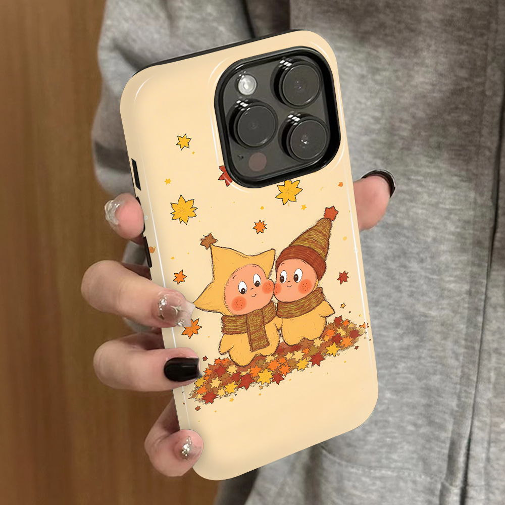 秋冬小人适用苹果17promax手机壳iPhone16pro新款15plus防摔14菲林13男12xsmax女款11xr情侣3se2外壳7套8plus