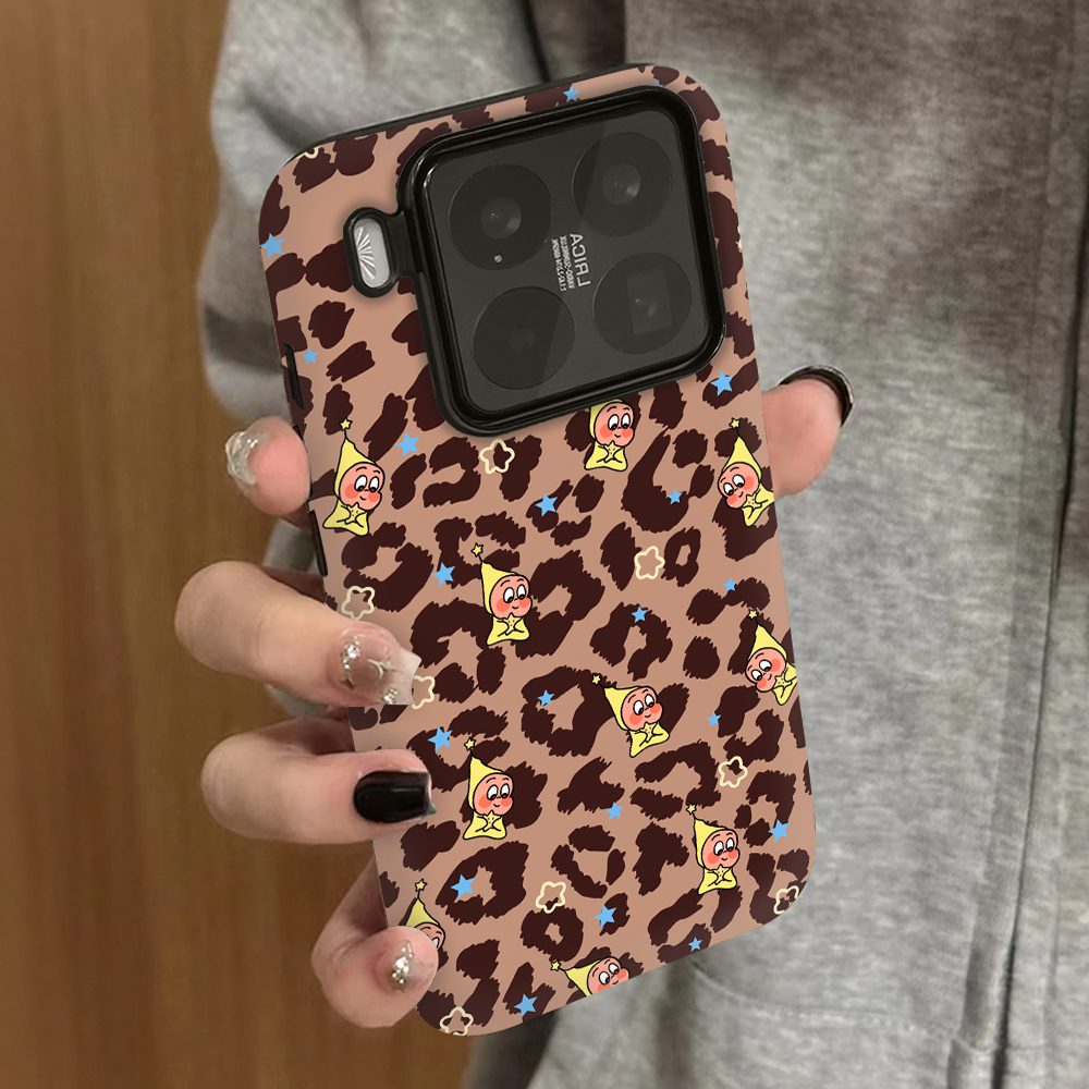 豹纹小人适用小米17手机壳15新款14ultra13男12x女款11红米k90k80k60k50k70e至尊版note15pro+turbo4套civi3
