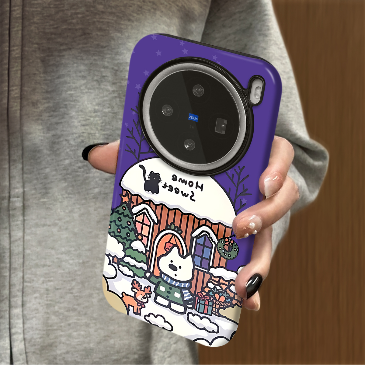 雪地小狗适用vivox300手机壳x200promini新款x100ultra男x90s女款60x80x70情侣15vivos30s20s17t19套18e16pro