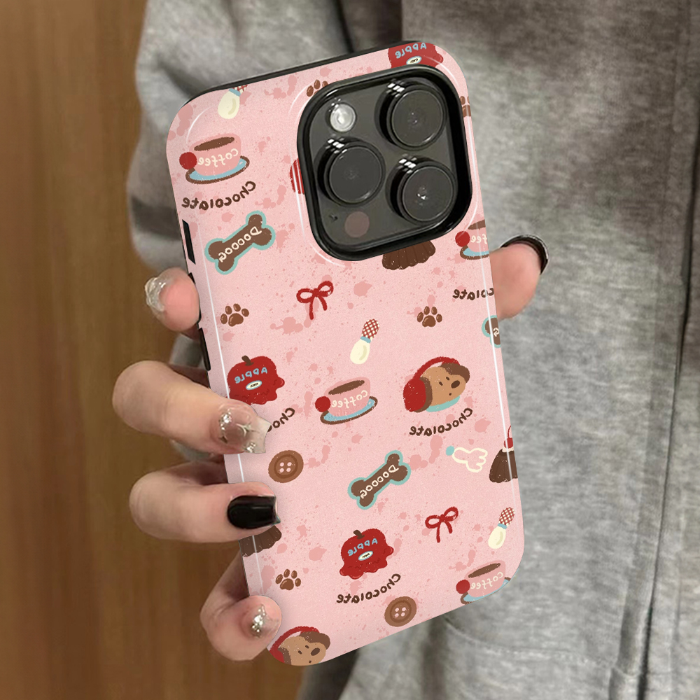 耳机小狗适用苹果16promax手机壳iPhone17pro新款15plus防摔14菲林13男12xsmax女款11xr情侣3se2外壳7套8plus