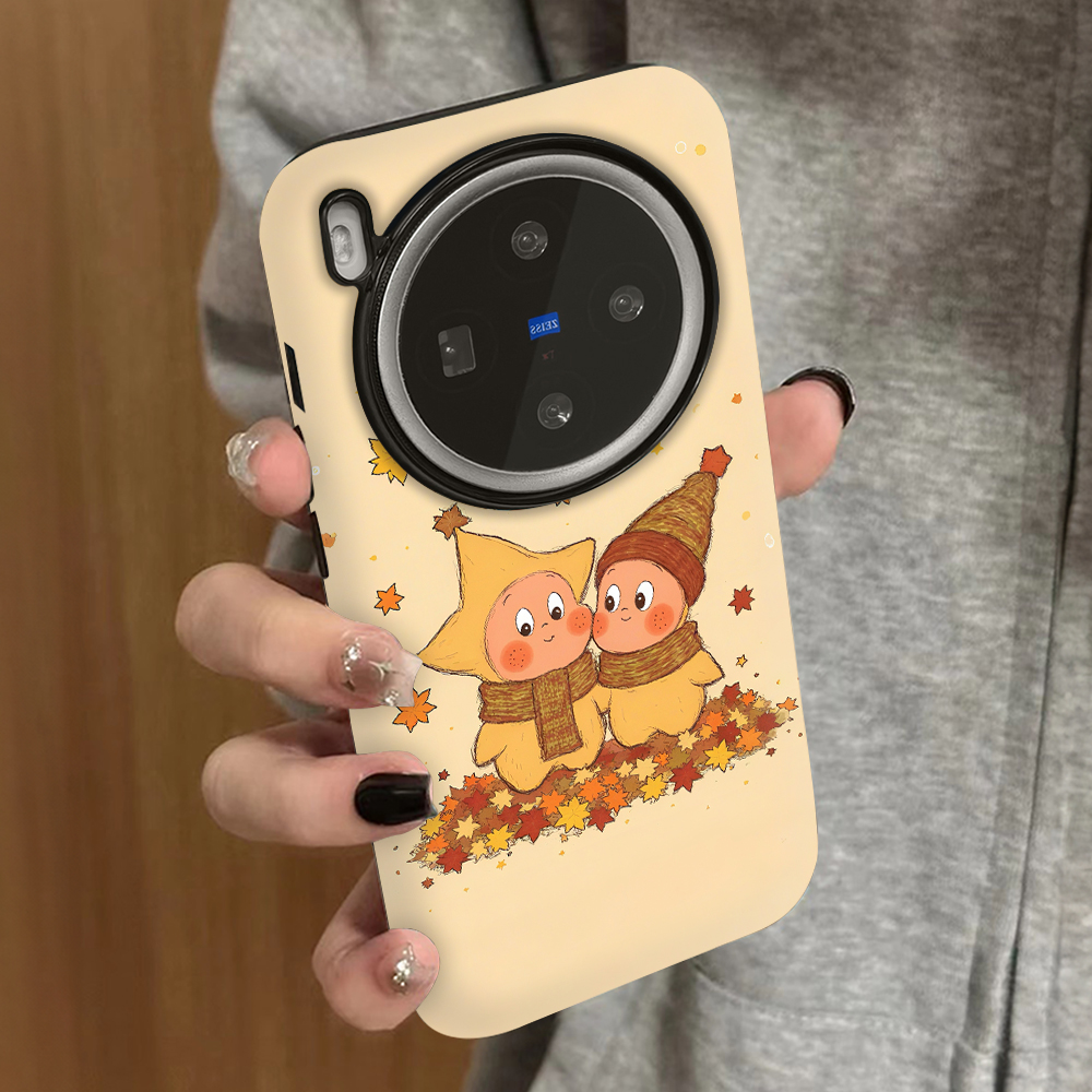 秋冬小人适用vivoiqoo15手机壳iqoo13新款12neo10男11女款10iqooz9turbo情侣7z8x套vivoy500y300y77y200y76s