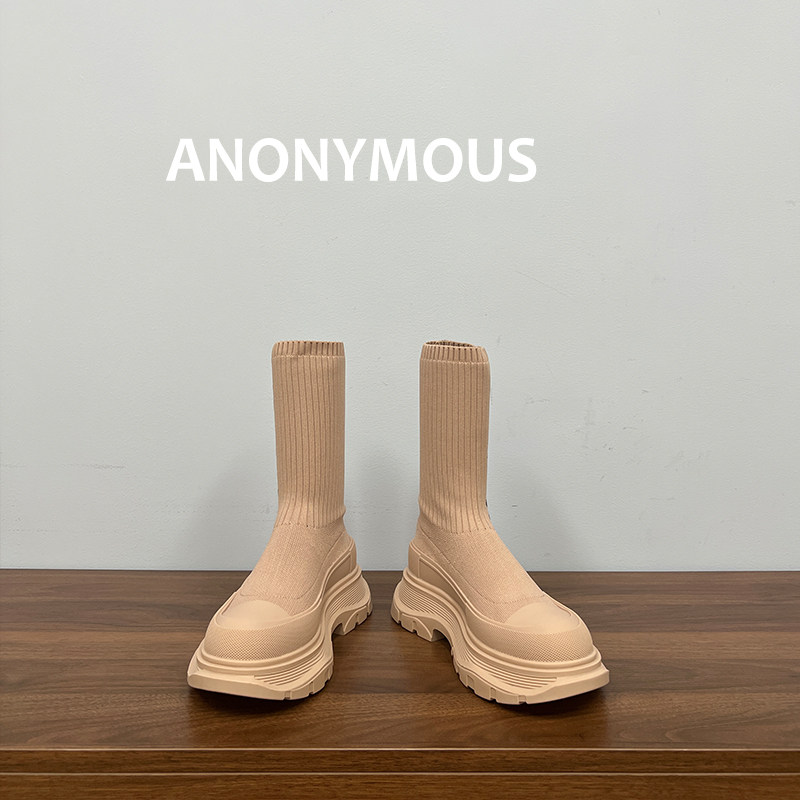 [ANONYM] THIS LOVE FOREIGN LOOK THIN AGE REDUCTION FLAT CASUAL SOCK BOOTS THICK-SOLED ELASTIC BOOTS TIDE BOOTS