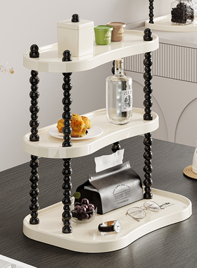 新款多层桌面杂物整理托盘梳妆台香水化妆品护肤品水杯收纳杯子架