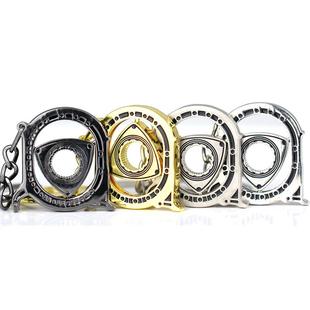 个性创意改装金属马自达RX7可旋转一体转子发动机引擎模型钥匙扣