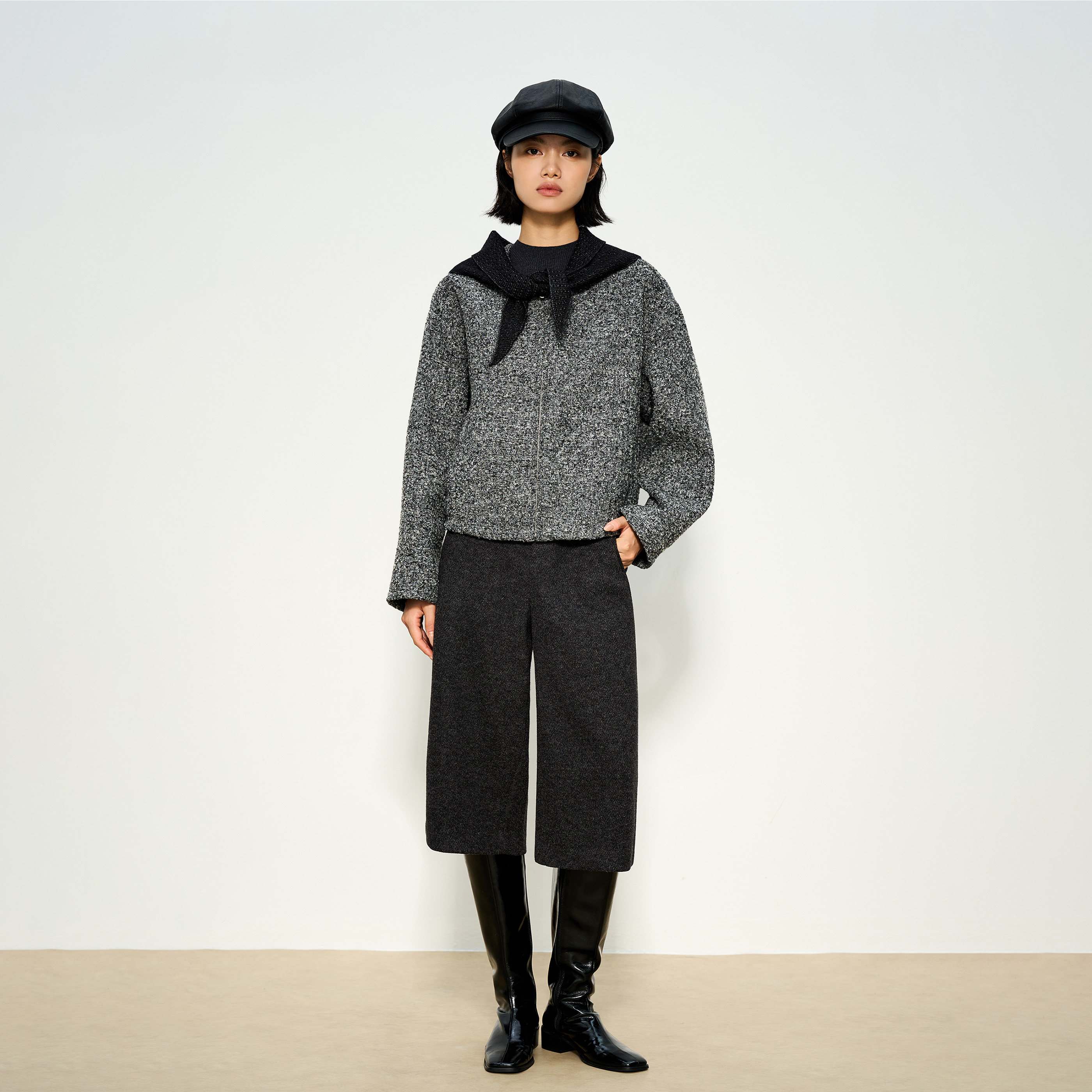 张小某 羊毛七分休闲裤女秋冬2025新款高腰加厚毛呢直筒裤子K2155,女装/女士精品,休闲裤,淘宝优惠券,粉丝福利购,淘宝优惠卷