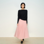 中长款 张小某 新款 粉色大摆纱裙女春季 a字半身裙Q0297 浪漫氛围