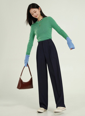 张小某 窄版西装裤子女秋冬2025新款高腰显瘦直筒休闲长裤 Z0062