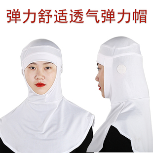 卫生防护食品帽子男女车间加工披肩帽工作帽包头帽防尘帽白色成人