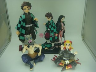 正版动漫周边景品 鬼灭之刃 炭治郎嘴平伊之助炎柱祢豆子 手办