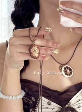 植物森系项链中药干果原创手工毛衣链长款送男女配饰复古创意吊坠