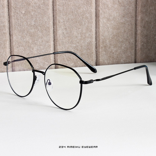 近视眼镜女可配度数韩潮复古护眼防蓝光眼镜素颜小脸金属近视镜男