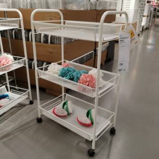 国内宜家代购霍纳文推车浴室搁架车厨房带轮收纳车网红推车置物架