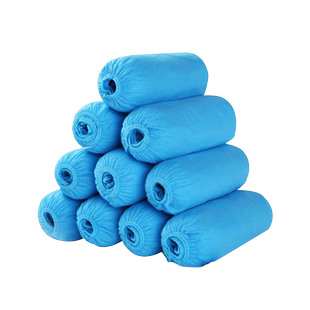 星工一次性鞋套加厚50双无纺布防尘防滑脚套均码蓝色