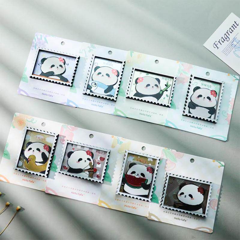正版花花熊猫邮票创意冰箱贴
