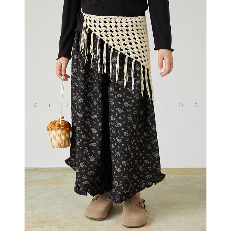 初羽家女童秋冬新款田园风休闲裤