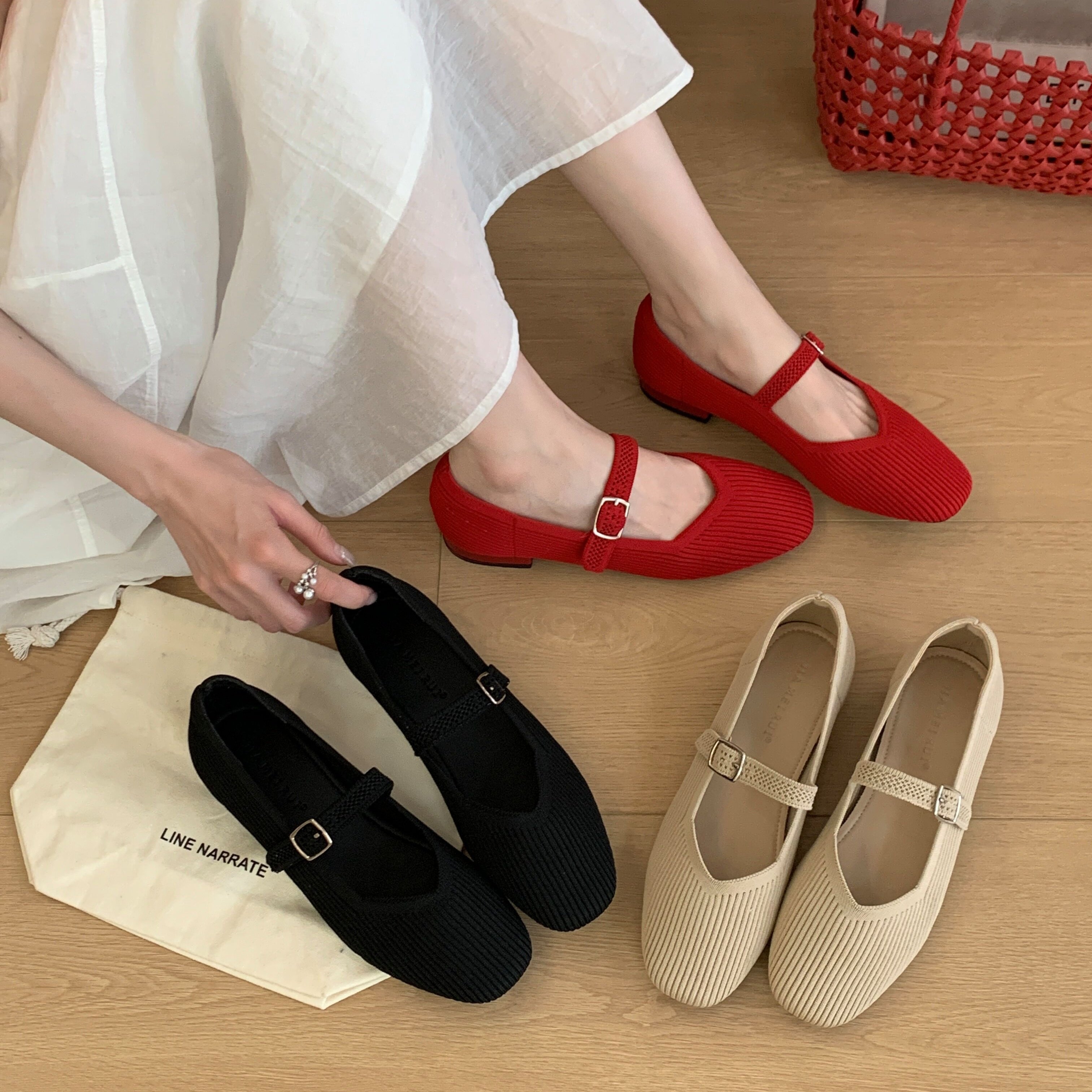 MUMU法式复古风一字带玛丽珍鞋女平底方扣浅口单鞋软底奶奶鞋,女鞋,浅口单鞋,淘宝优惠券,粉丝福利购,淘宝优惠卷