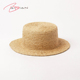 韩版 春夏新款 休闲简约儿童拉菲草平顶帽户外旅游遮阳防晒孩子草帽