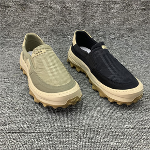 2025春季新款男鞋透气网面一脚蹬懒人鞋厚底轻底勒夫鞋百搭休闲鞋