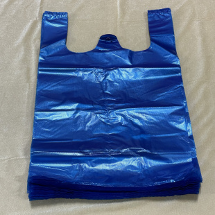 蓝塑料购物打包带走方便一次性手提背心垃圾袋小中大批发超适