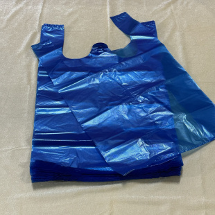 蓝塑料购物打包带走方便一次性手提背心垃圾袋小中大批发超适