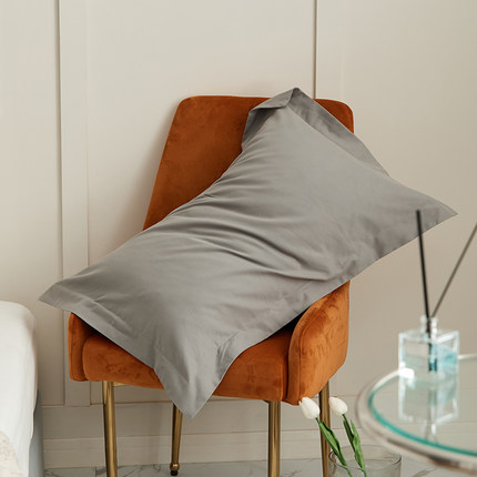 高端纯色磨毛100S全棉枕套一对装纯棉加厚宿舍枕头套48x74cm单个