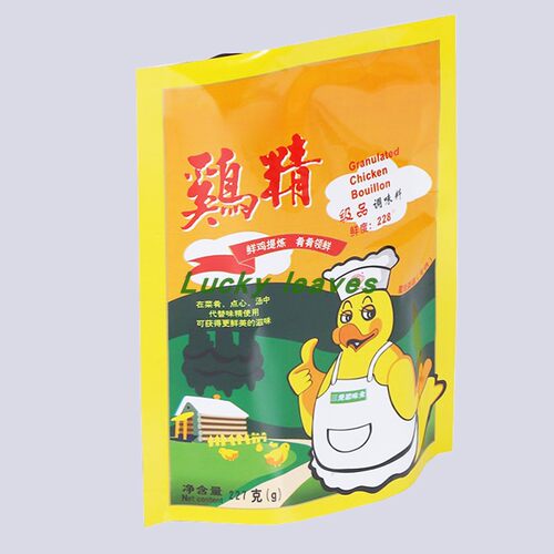 定做227克鸡精调味料复合袋BOPP/VMPET/CPP亮光镀铝材质直立袋型