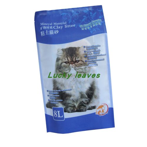 8L豆腐猫砂包装袋定制4L 10L粘土猫砂中封折边袋BOPA/PE尼龙材质