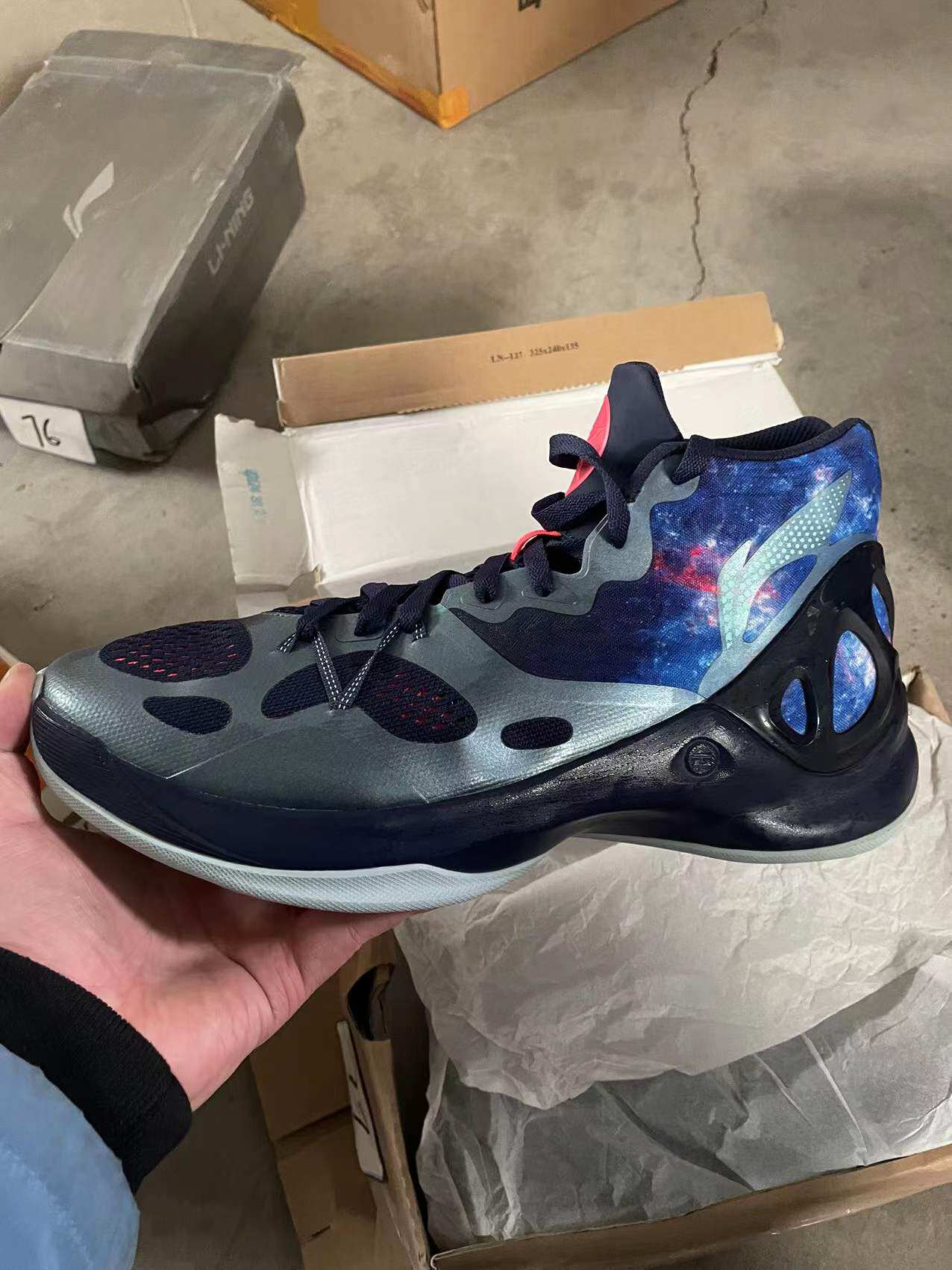 77李宁赞助cba球员篮球鞋音速5星空男夏季透气比赛运动鞋