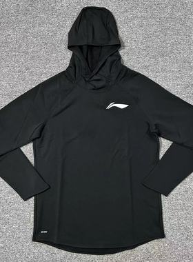 李宁赞助CBA秋冬男子速干弹性长袖T恤篮球帽衫投篮服ATLS199