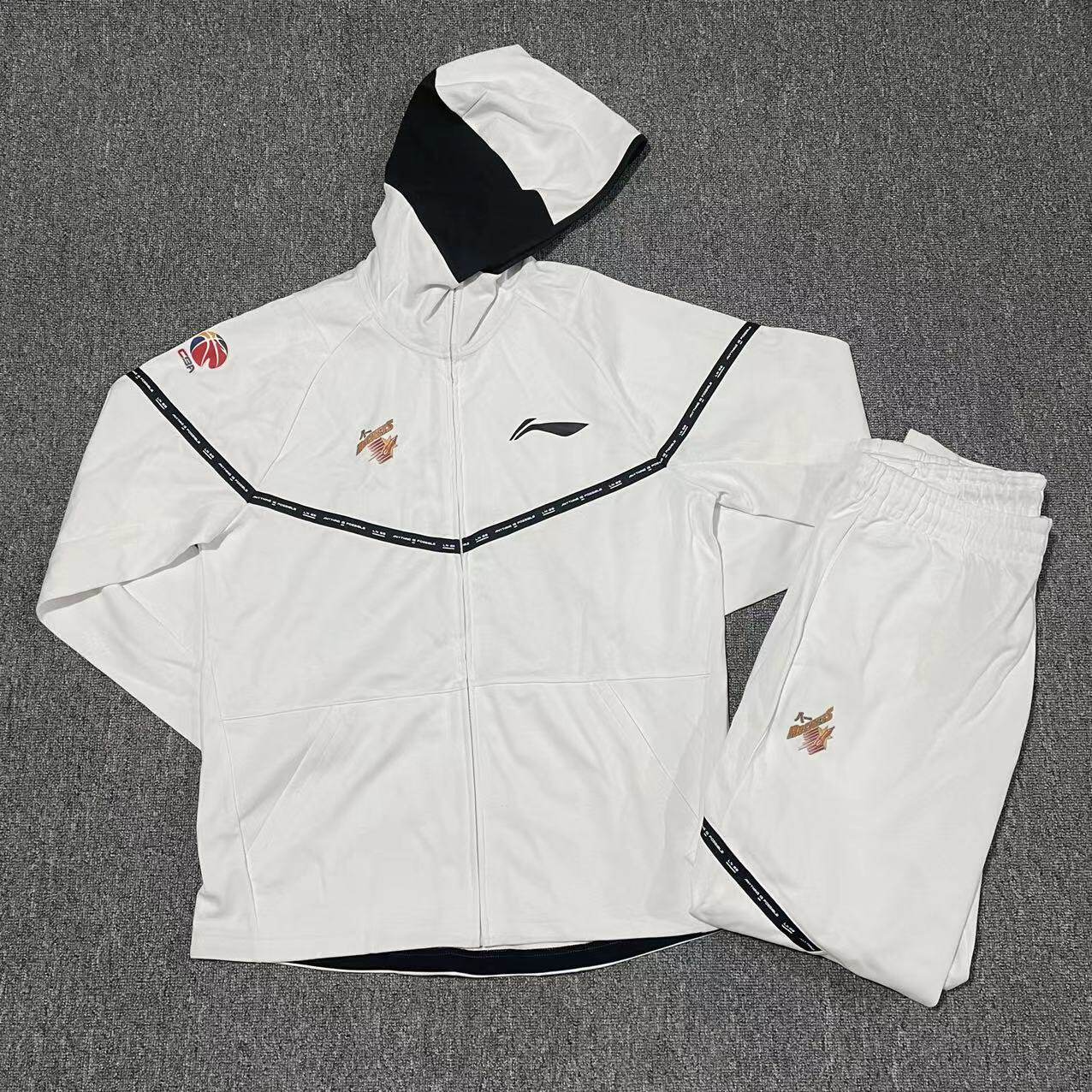 李宁cba赞助男子篮球出场服开衫运动连帽卫衣排扣卫裤运动套装